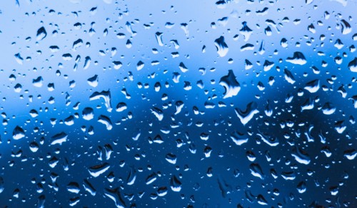 Droplets on window.