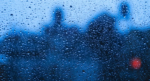Droplets on window. New York City, New York.