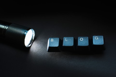 Studio shot of Computer keys with word blog.
