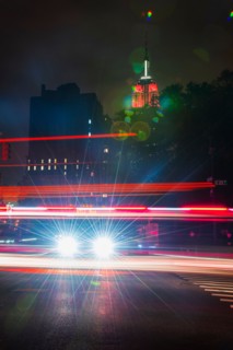 Power loss in downtown during hurricane. New York City, New York.