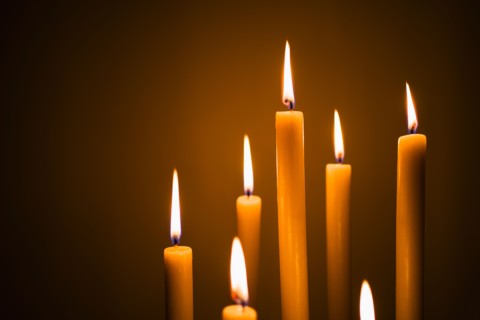 Studio shot of burning candles.