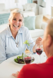 Elderly couple dinning
