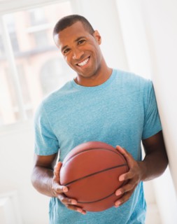 Young man with basketball