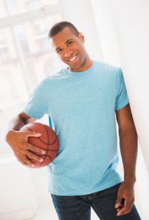 Young man with basketball