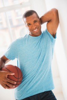 Young man with basketball