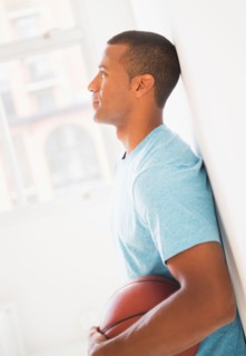 Young man with basketball