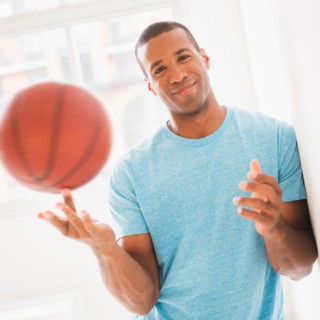 Young man with basketball