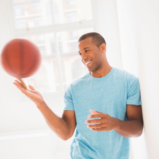 Young man with basketball