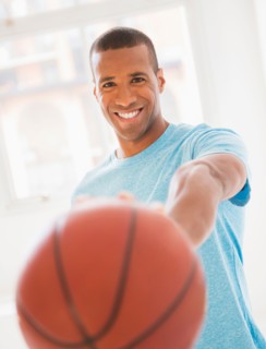 Young man with basketball
