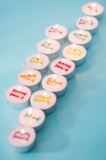 Tea candles with birthday wishes