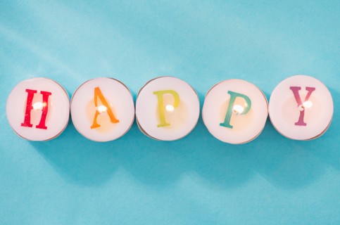 Tea candles with birthday wishes