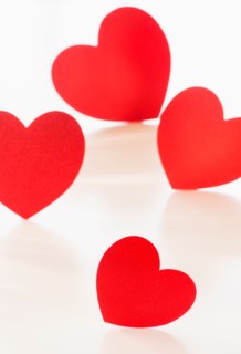 Studio Shot of red hearts