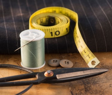 Elevated view of sewing items