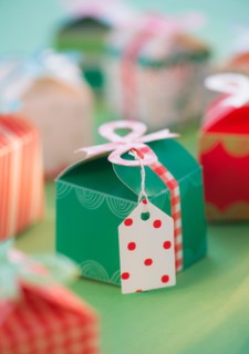 Studio shot of small Christmas presents