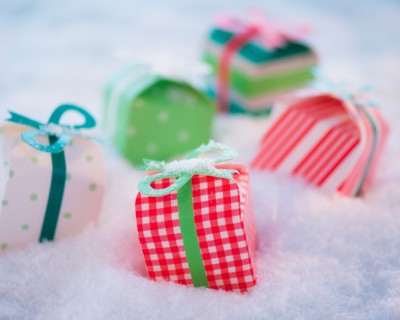 Studio shot of small Christmas presents