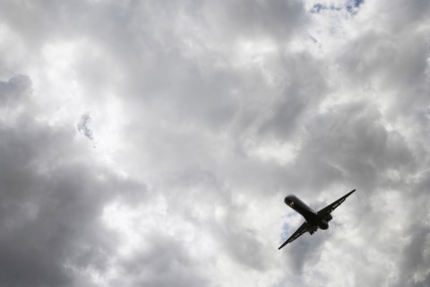 Airplane in sky