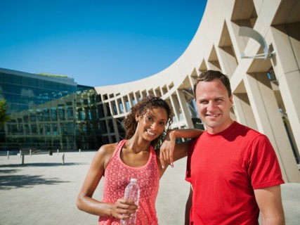 Man and woman in sportswear