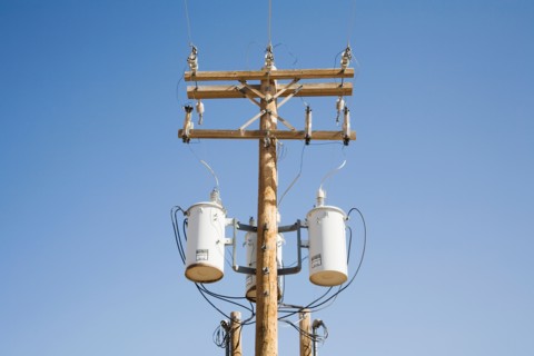 Power lines and transformer