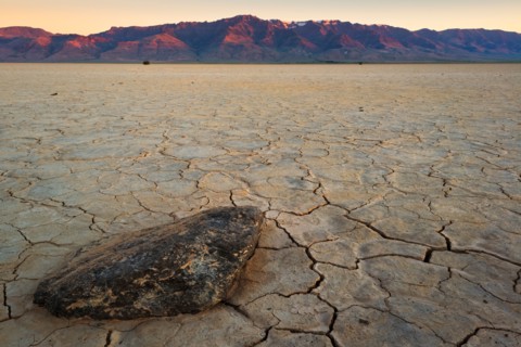 Desert landscape at sunset