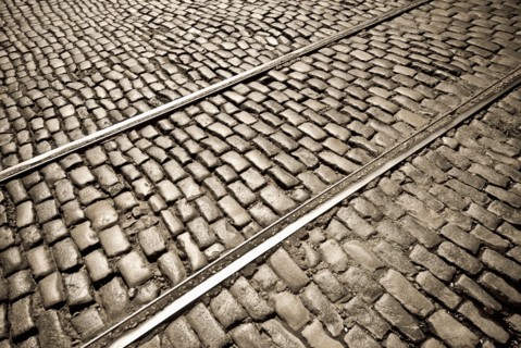 Argentina, Buenos Aires, Cobblestoned street