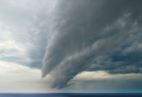 Storm cloud over sea