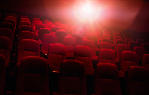 Empty cinema seats.
