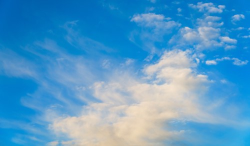 Blue sky with clouds.