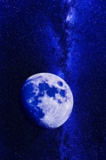 Moon on dark sky.