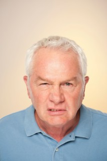 Portrait of senior man pulling funny face. Photo: Rob Lewine