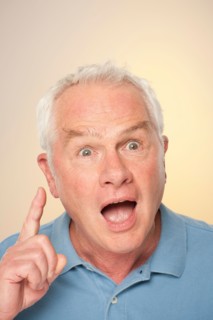 Portrait of senior man pulling funny face. Photo : Rob Lewine