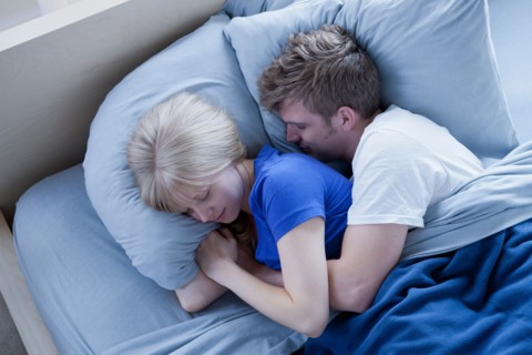 Elevated view of sleeping couple. Photo : Rob Lewine