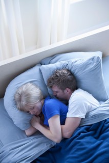 Elevated view of sleeping couple. Photo : Rob Lewine