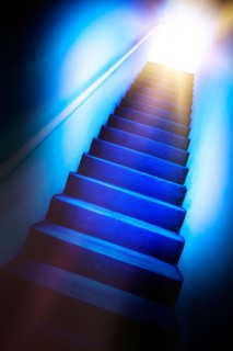 Staircase with glow.