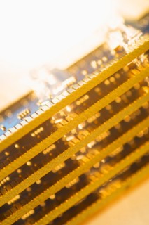 Studio shot of computer chips.