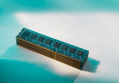 Studio shot of computer chips.