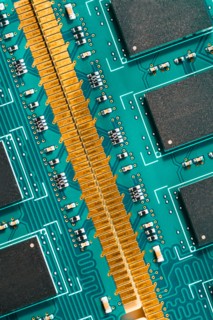 Studio shot of computer chip.