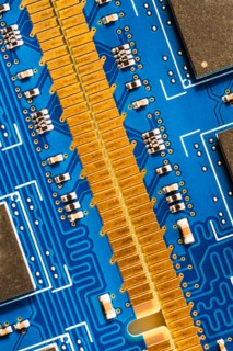 Studio shot of computer chip.