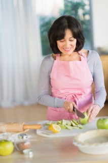 Senior woman baking.