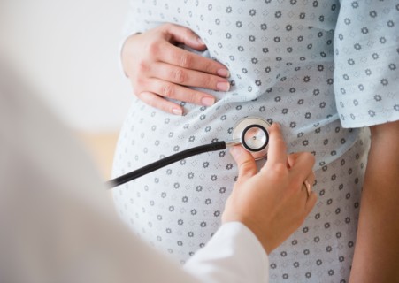 Pregnant woman during examination