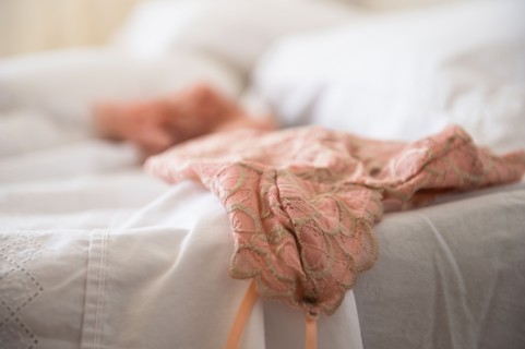 Lace lingerie on bed