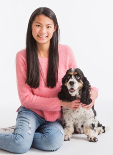 Portrait of teenage girl ( 16-17 years) with dog
