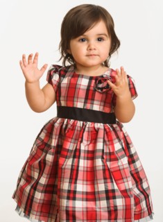 Baby girl ( 6-11 months) wearing plaid dress