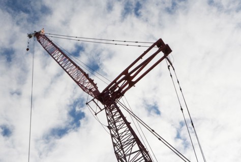 Low angle view of crane
