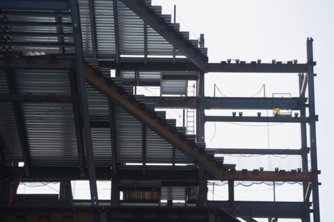 Low angle view of construction frame
