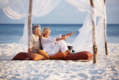 Portrait of couple on beach