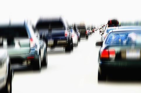 Cars in traffic jam