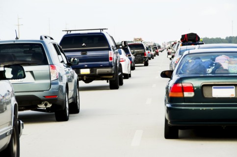 Cars in traffic jam