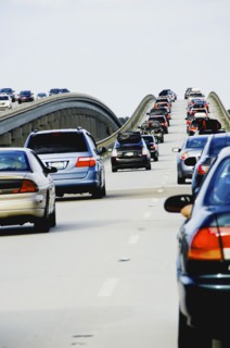 Cars in traffic jam