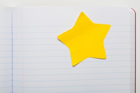 Note pad with Note paper in shape of star