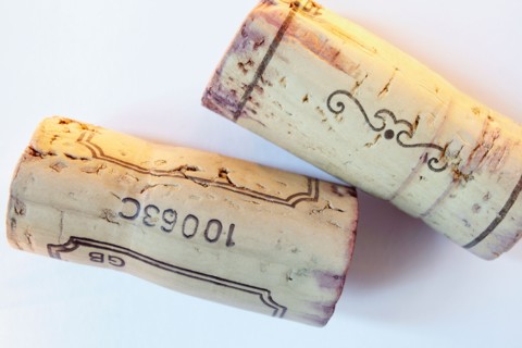 Two wine corks